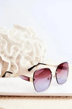 Discount Okulary Przeciwsłoneczne Damskie Z Cieniowanymi Szkiełkami UV400 Brązowe Okulary