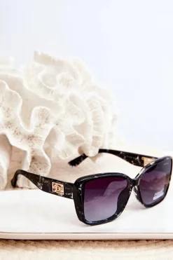 Outlet Okulary Przeciwsłoneczne Damskie UV400 Czarne Okulary