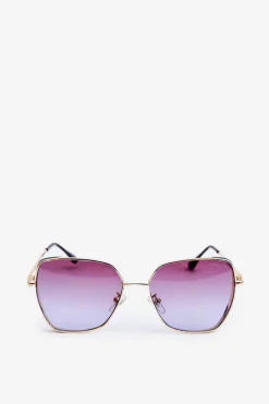 Online PRIUS Okulary Przeciwsłoneczne Damskie Z Brokatowymi Wstawkami UV400 Złoto-Niebieskie