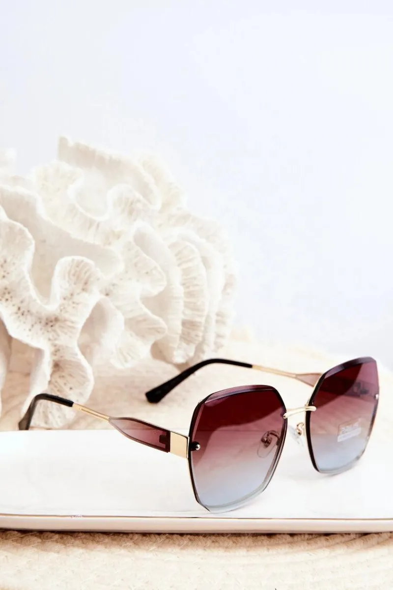 Okulary>Boto Okulary Przeciwsłoneczne Damskie Z Cieniowanymi Szkiełkami UV400 Brązowe