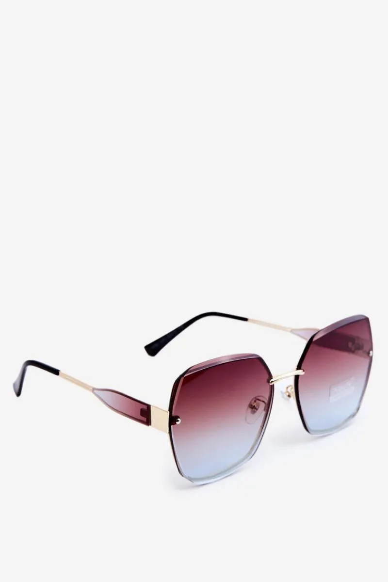 Okulary>Boto Okulary Przeciwsłoneczne Damskie Z Cieniowanymi Szkiełkami UV400 Brązowe