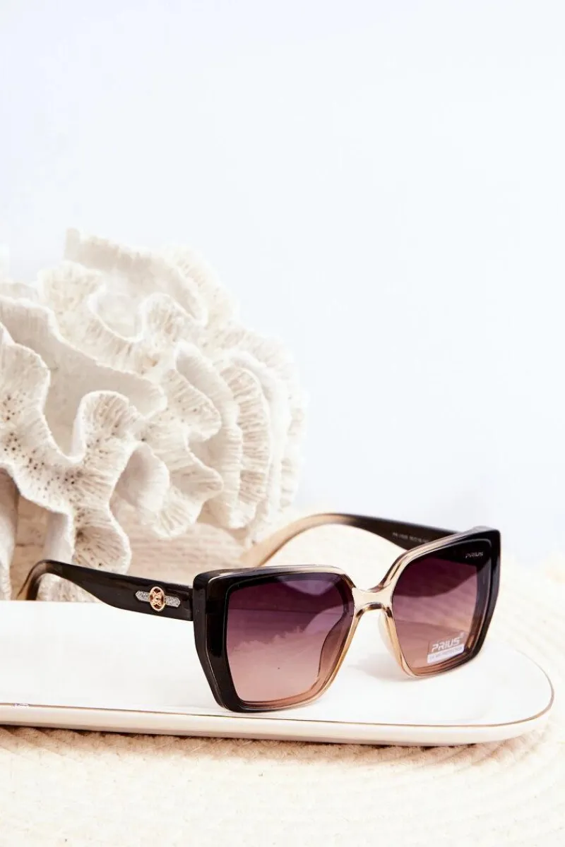 Okulary>PRIUS Okulary Przeciwsłoneczne Damskie UV400 Brązowe