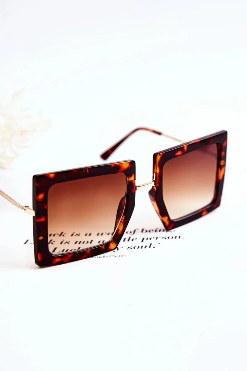 Boto Okulary Przeciwsłoneczne Kwadratowe Marmurkowe V160018 Brązowe