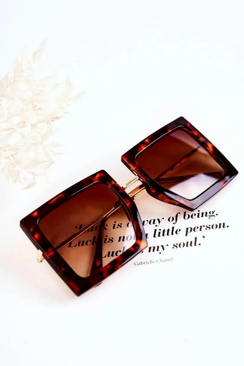 Boto Okulary Przeciwsłoneczne Kwadratowe Marmurkowe V160018 Brązowe