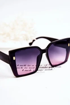 Clearance Okulary Przeciwsłoneczne Kwadratowe Ombre V110021 Czarne Okulary
