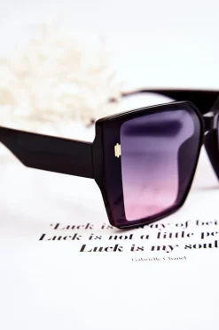 Clearance Okulary Przeciwsłoneczne Kwadratowe Ombre V110021 Czarne Okulary