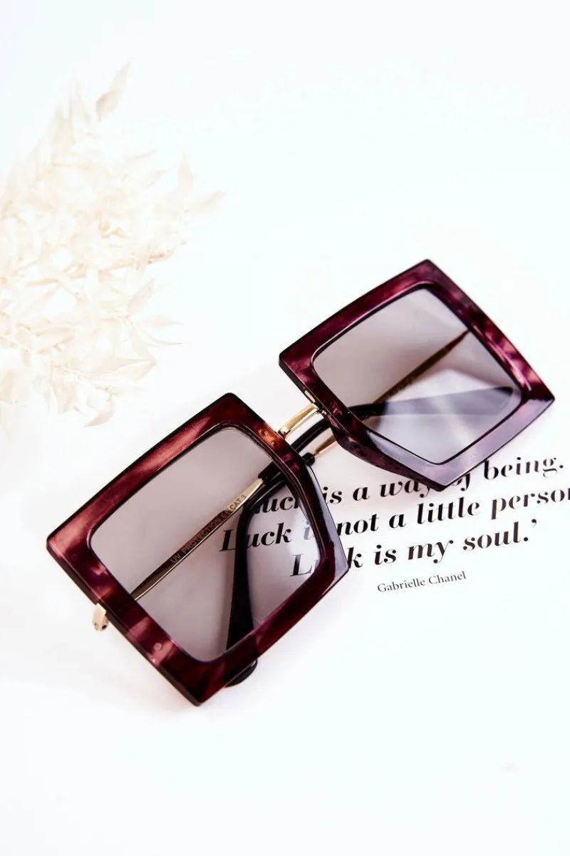 Hot Boto Okulary Przeciwsłoneczne Kwadratowe Marmurkowe V160018 Fioletowe