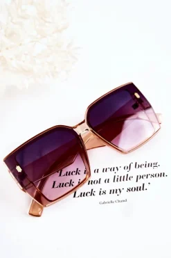 Clearance Okulary Przeciwsłoneczne Kwadratowe Ombre V110021 Brązowe Okulary