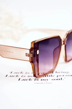 Clearance Okulary Przeciwsłoneczne Kwadratowe Ombre V110021 Brązowe Okulary