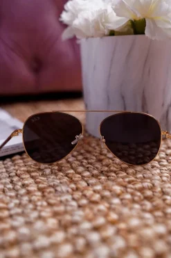 Clearance PRIUS Okulary Przeciwsłoneczne KRE-200 Złoto Niebieskie