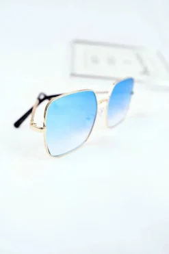 Okulary>PRIUS Okulary Przeciwsłoneczne PRE-14 Złote Niebieskie Szkła Lustrzane
