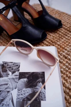 Best Okulary Przeciwsłoneczne PR-V33 Brązowe Beżowe Okulary