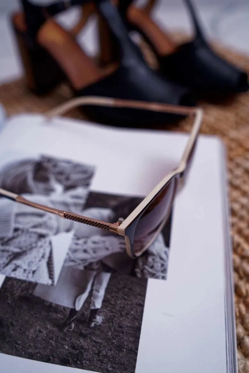 Best Okulary Przeciwsłoneczne PR-V33 Brązowe Beżowe Okulary