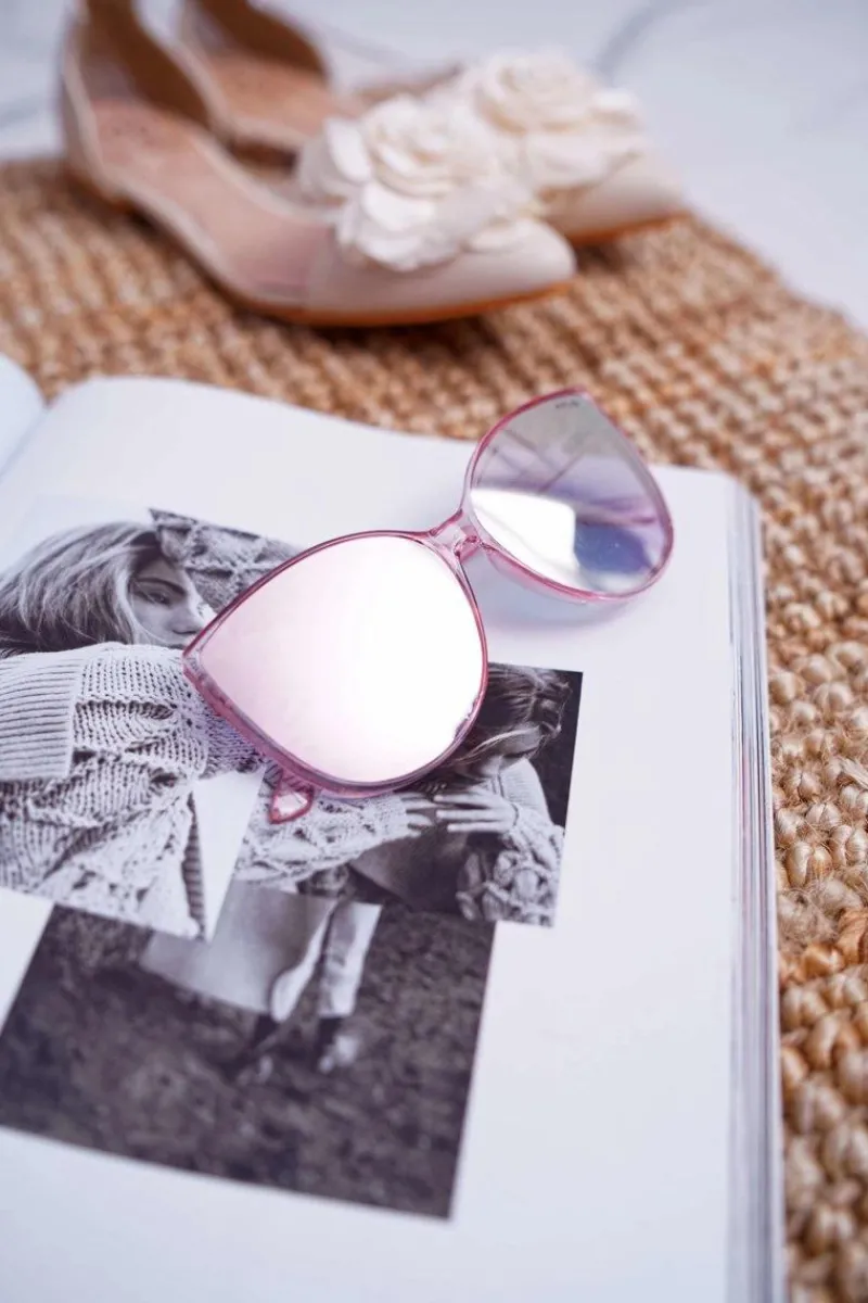 Okulary>PRIUS Okulary Przeciwsłoneczne PR-V26 Różowe Brokat