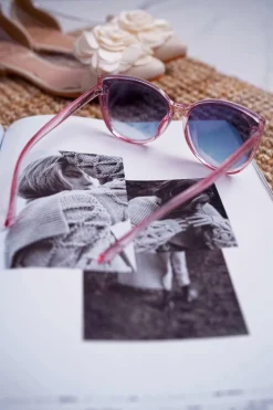 Okulary>PRIUS Okulary Przeciwsłoneczne PR-V26 Różowe Brokat