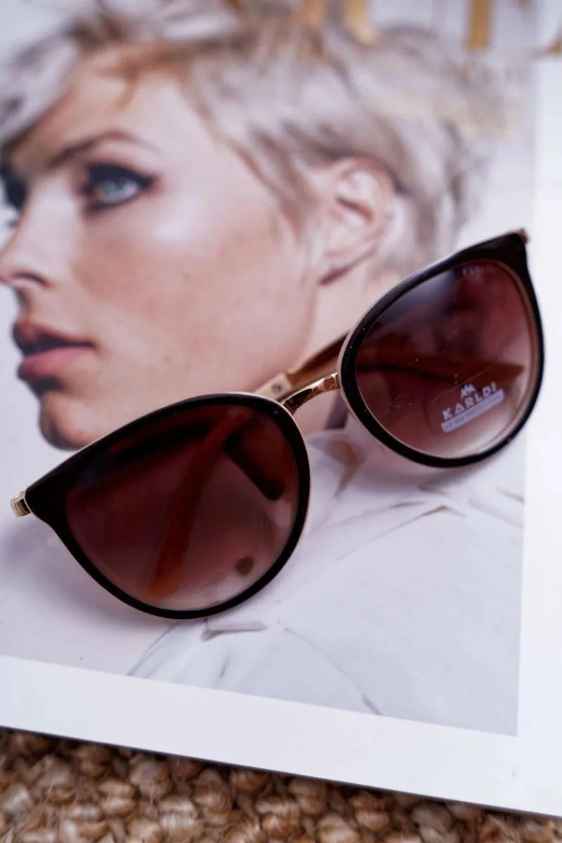 Outlet PRIUS Okulary Przeciwsłoneczne KRE-08 Brązowo Beżowe