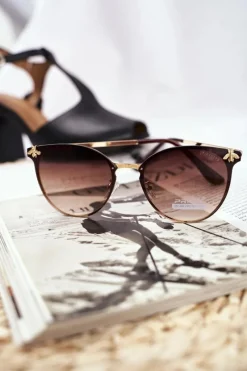 Okulary>PRIUS Okulary Przeciwsłoneczne PRE-17 Brązowe Szkła Lustrzane Owad