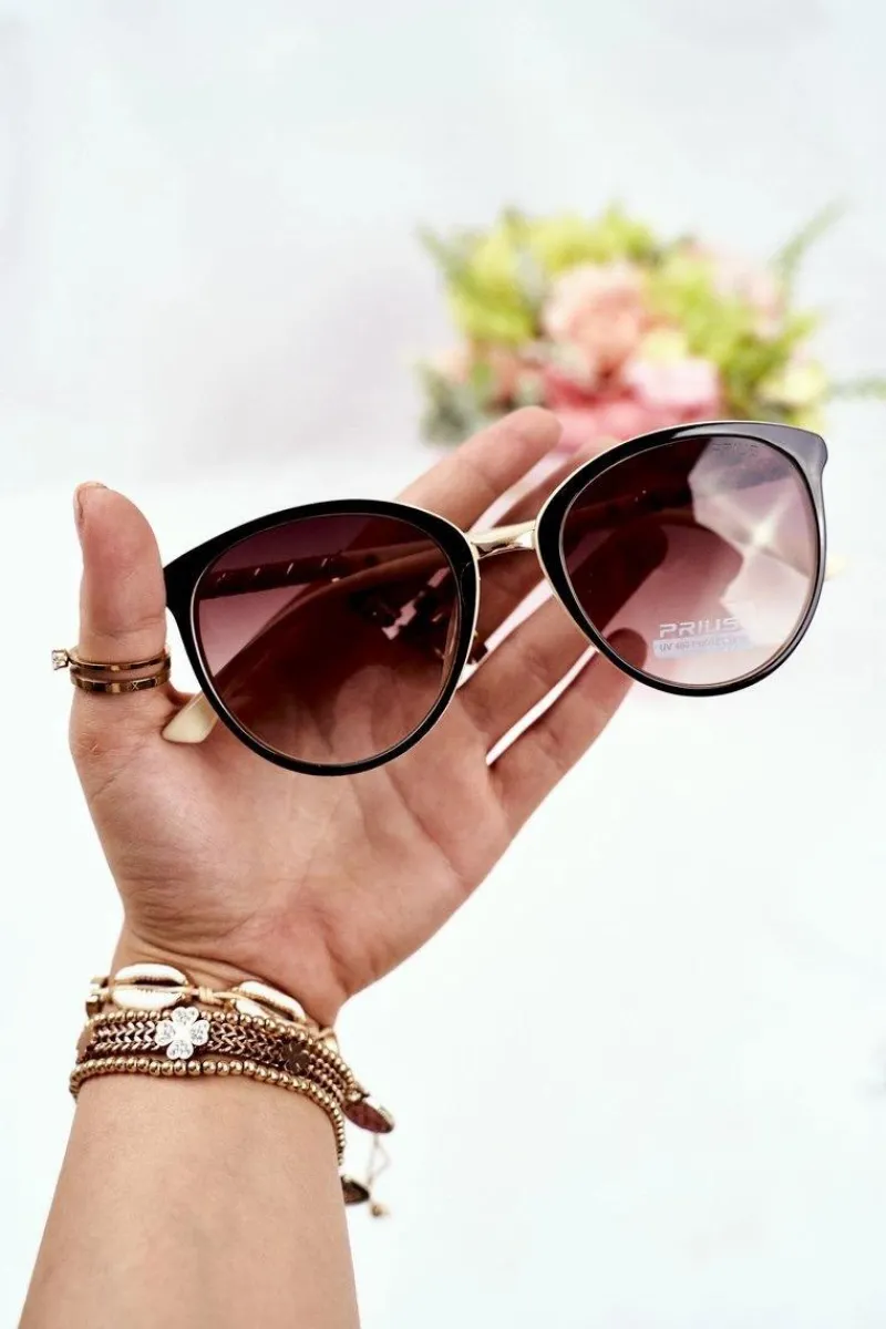 Okulary>PRIUS Okulary Przeciwsłoneczne PR-V68 Czarne Beż Gradient