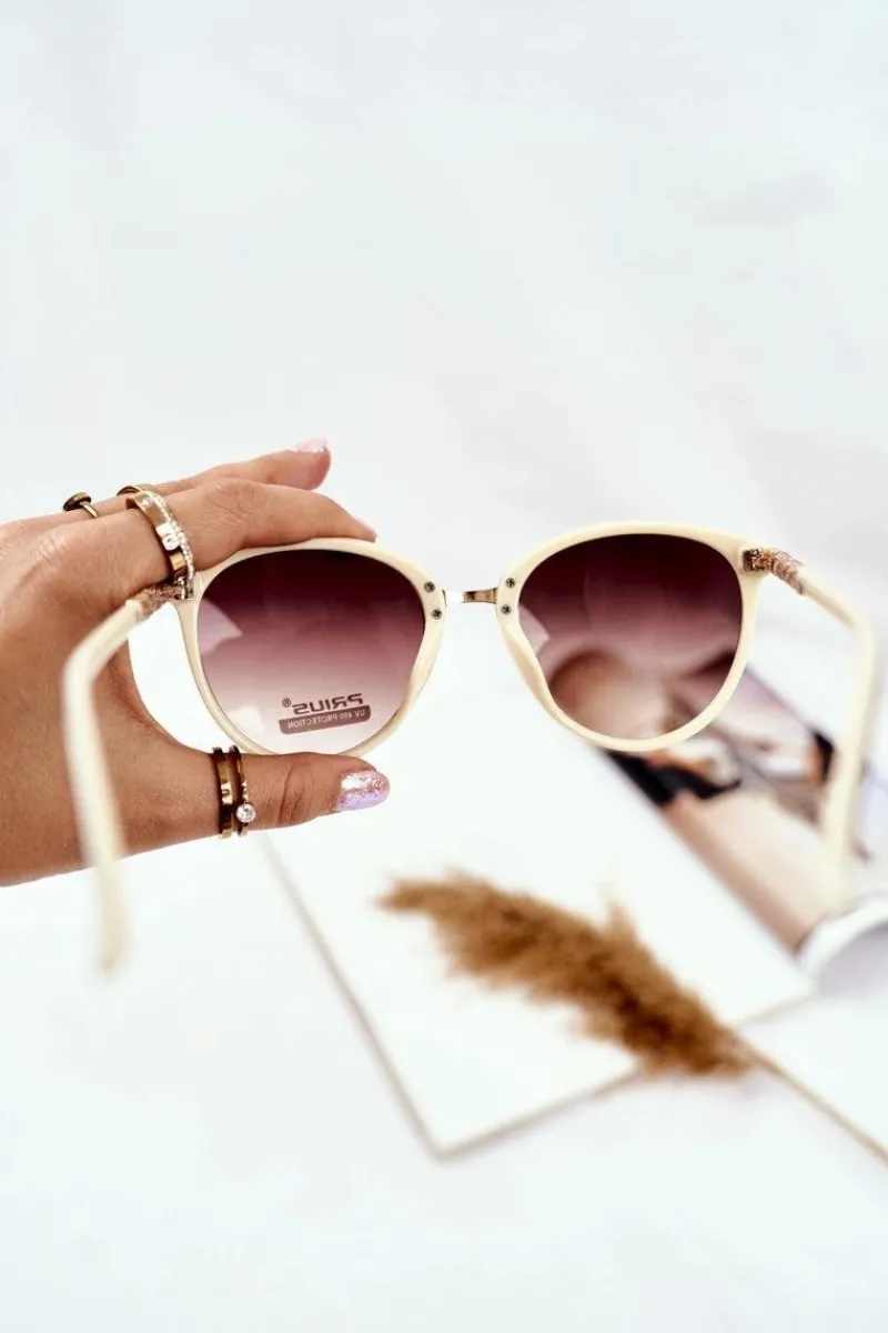 Okulary>PRIUS Okulary Przeciwsłoneczne PR-V68 Czarne Beż Gradient