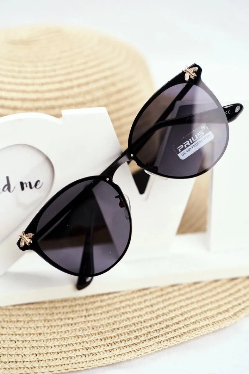 Okulary>PRIUS Okulary Przeciwsłoneczne PRE-17 Czarne Szkła Lustrzane Owad