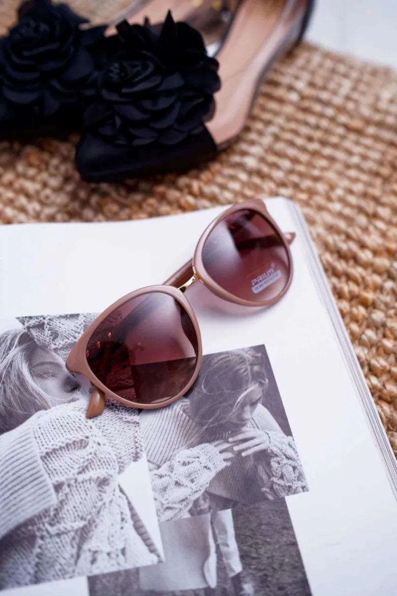 Okulary Przeciwsłoneczne PR-V09 Beżowe Okulary