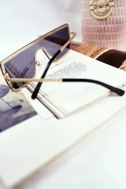 Okulary>PRIUS Okulary Przeciwsłoneczne PRE-12 czarne Gradient Łańcuszek