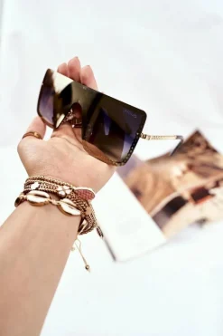 Okulary>PRIUS Okulary Przeciwsłoneczne PRE-12 czarne Gradient Łańcuszek