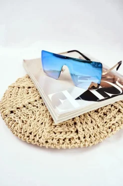 Okulary>PRIUS Okulary Przeciwsłoneczne PRE-12 Niebieskie Lustro Łańcuszek