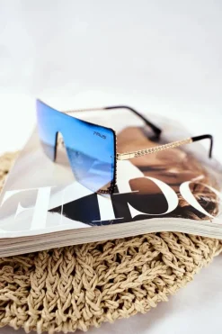 Okulary>PRIUS Okulary Przeciwsłoneczne PRE-12 Niebieskie Lustro Łańcuszek