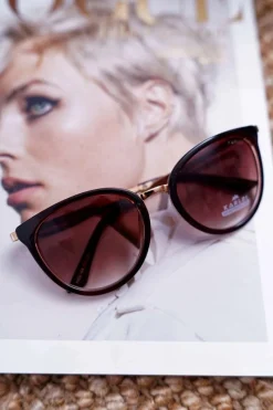 Online PRIUS Okulary Przeciwsłoneczne KRE-08 Brązowe Transparentny Środek