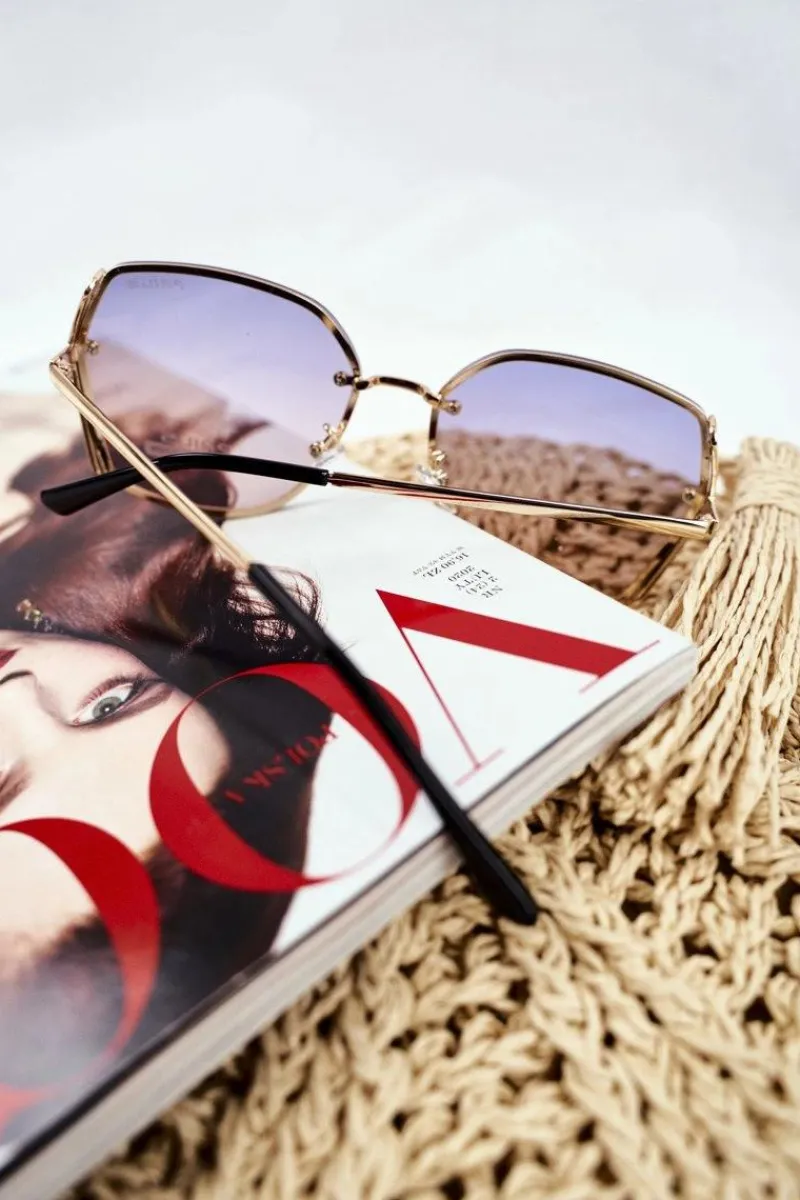 Sale Okulary Przeciwsłoneczne PRE-38 Złote Czarne Gradient Brokat Okulary