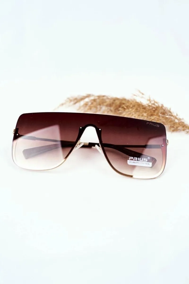 Outlet Okulary Przeciwsłoneczne PRE-37 Brązowe Gradient Złoto Okulary