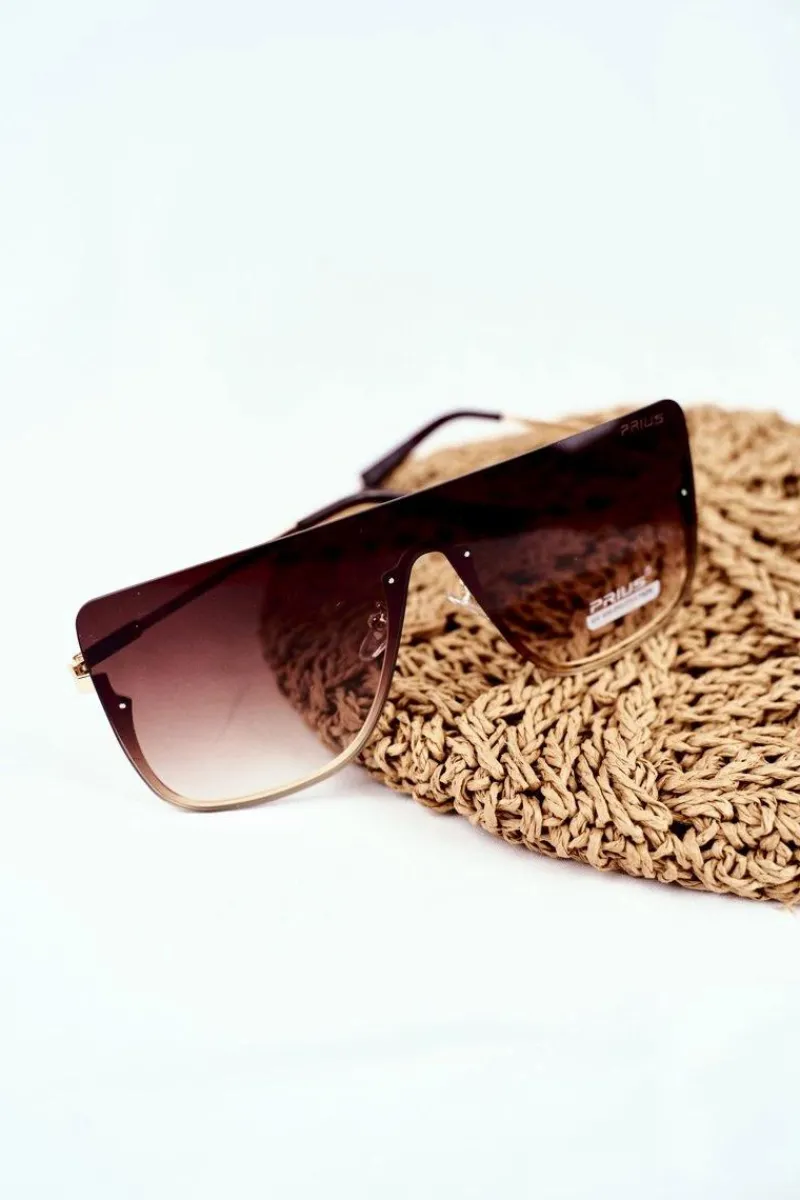 Outlet Okulary Przeciwsłoneczne PRE-37 Brązowe Gradient Złoto Okulary