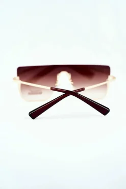 Outlet Okulary Przeciwsłoneczne PRE-37 Brązowe Gradient Złoto Okulary