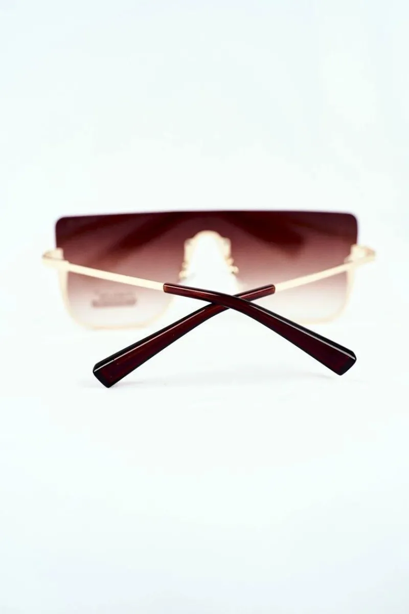 Outlet Okulary Przeciwsłoneczne PRE-37 Brązowe Gradient Złoto Okulary