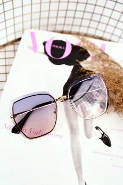 PRIUS Okulary Przeciwsłoneczne PRE-34 Złote Różowe Granat Gradient