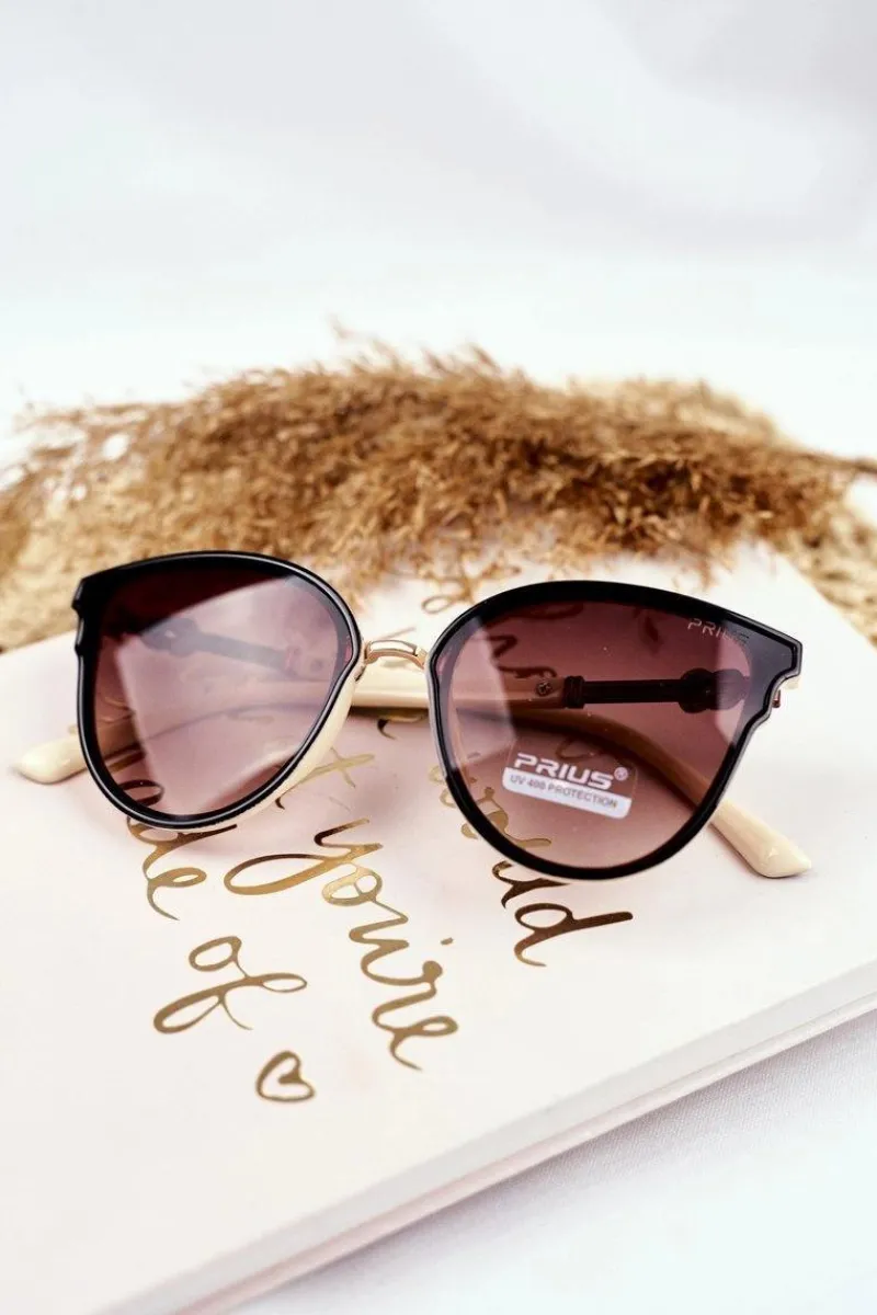 Okulary>PRIUS Okulary Przeciwsłoneczne PR-V33/2 Brążowe Beż Gradient