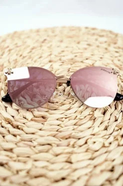 Okulary>PRIUS Okulary Przeciwsłoneczne PRE-17 Złote Różowe Szkła Lustrzane Owad