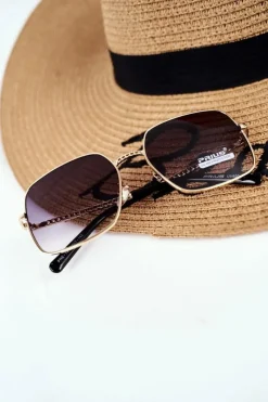 Okulary>PRIUS Okulary Przeciwsłoneczne PRE-14 Złote Szkła Lustrzane