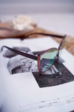 New Okulary Przeciwsłoneczne PR-V26 Brązowe Różowe Szkła Brokat Okulary