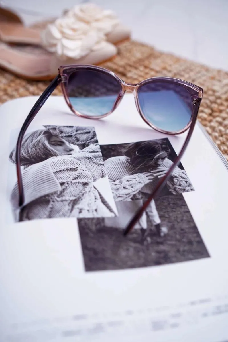 New Okulary Przeciwsłoneczne PR-V26 Brązowe Różowe Szkła Brokat Okulary