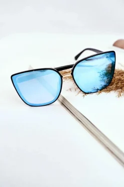 Hot PRIUS Okulary Przeciwsłoneczne PR-V14 Czarne Niebieskie Szkła Lustrzane