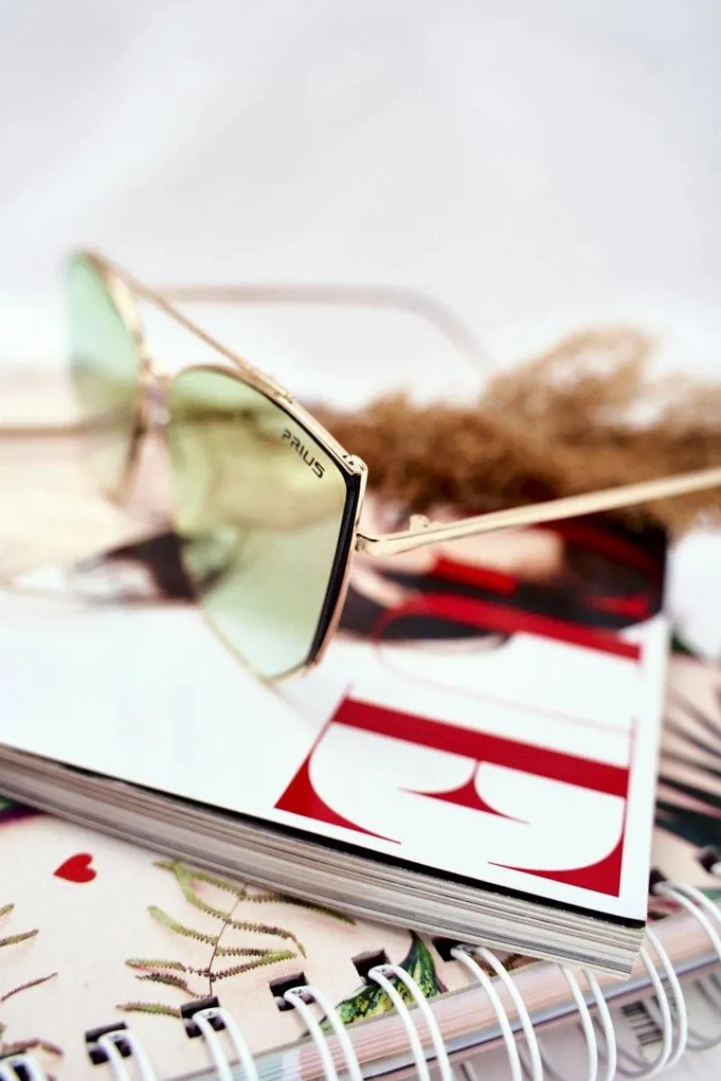 Online Okulary Przeciwsłoneczne PRE-38P Złote Różowe Lustro Okulary