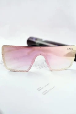 Okulary>PRIUS Okulary Przeciwsłoneczne PRE-12 Różowe Lustro Łańcuszek