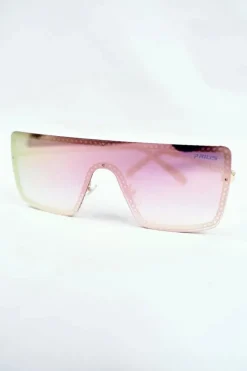 Okulary>PRIUS Okulary Przeciwsłoneczne PRE-12 Różowe Lustro Łańcuszek