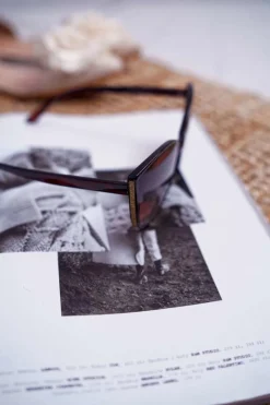 Online Okulary Przeciwsłoneczne PR-V26 Brązowe Złoty Brokat Okulary