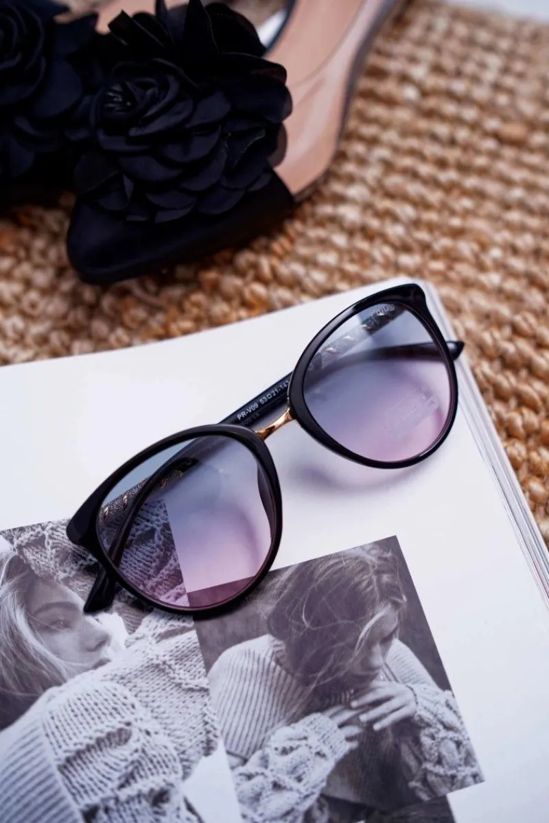 Sale Okulary Przeciwsłoneczne Transparentne PR-V09 Czarne Okulary