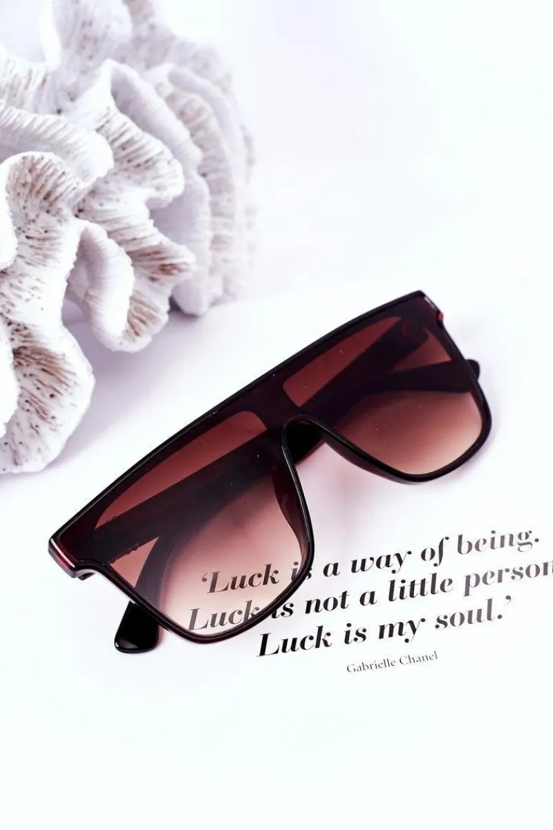 Boto Okulary Przeciwsłoneczne Typu Shield VINCENT Ciemnobrązowe Ombre