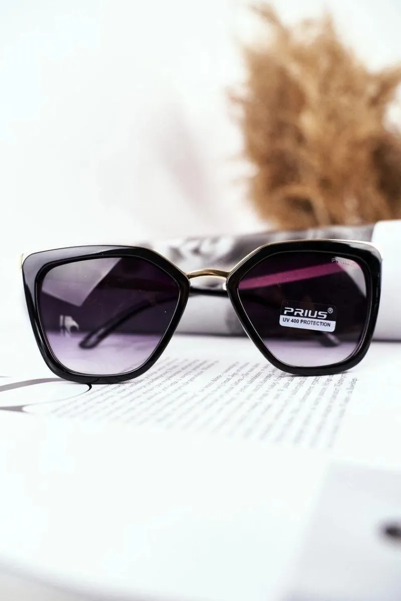 Okulary>PRIUS Okulary Przeciwsłoneczne Złote PR-V07 Czarny Gradient