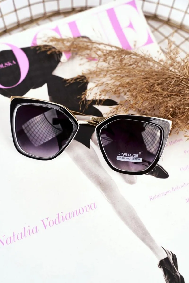 Okulary>PRIUS Okulary Przeciwsłoneczne Złote PR-V07 Czarny Gradient